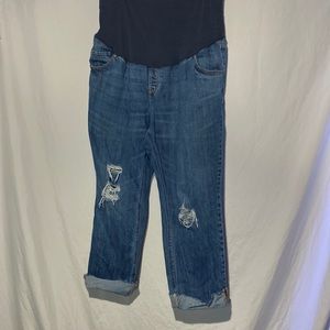 Maternity Distressed Boyfriend Jeans